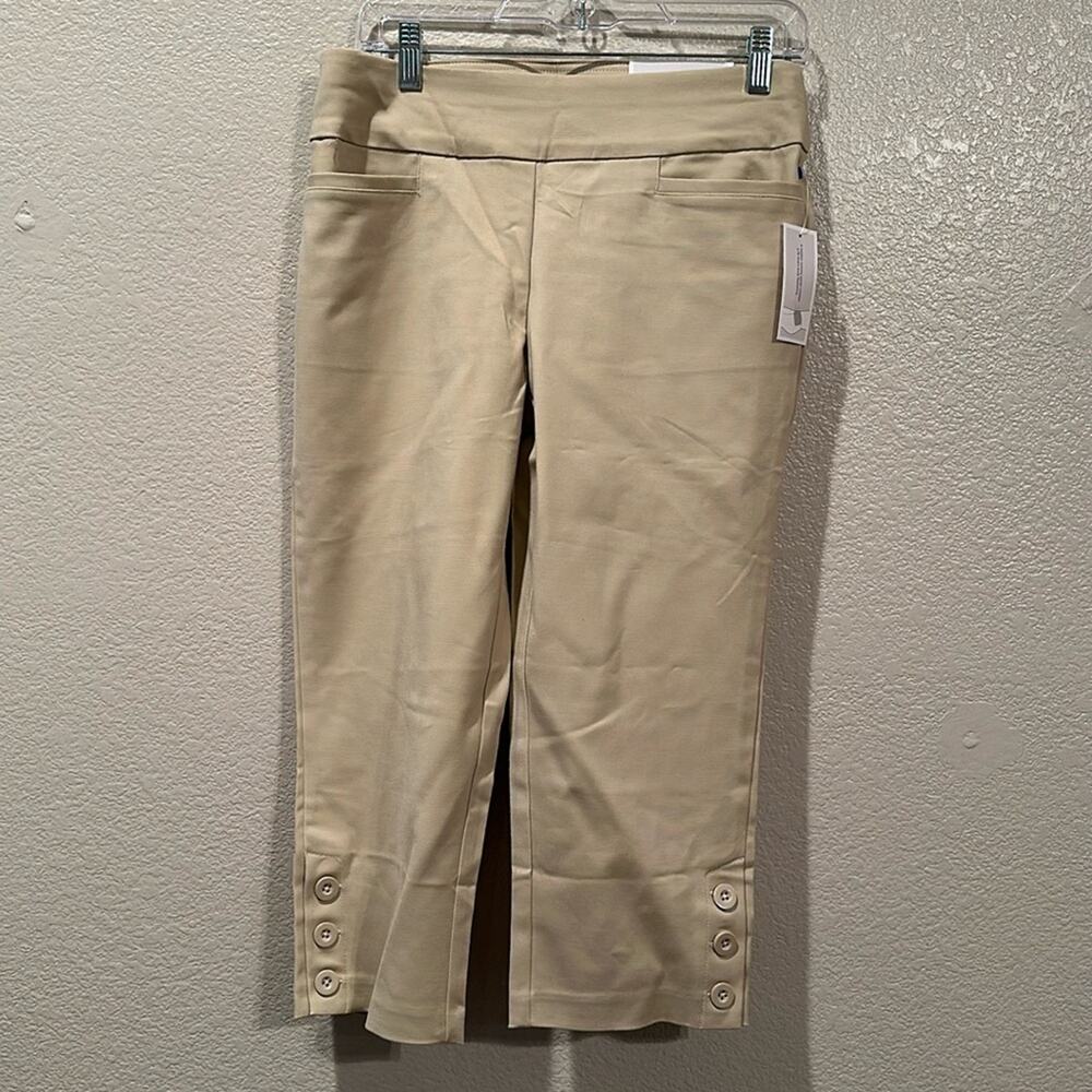 NWT Christopher & Banks CJ Banks tan cropped Slimming pants sz 6